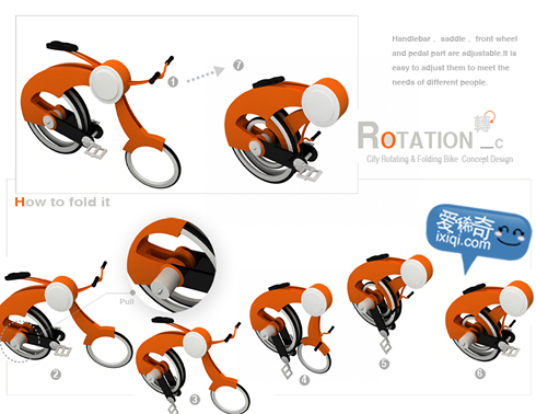 &ldquo;ת&rdquo;~�����۵����г�(Rotation&ndash;a city folding bike)