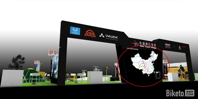 长途骑行专区外墙上的地图 长途骑行专区外墙上的地图