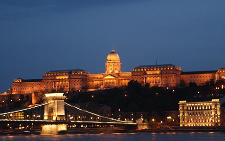 Budapest Castle by night - The bicycle diaries: the joys of Bratislava stag party dorms - and Star Wars in Hungarian
