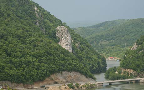 A 120ft stone head of Decabulus - the bicycle diaries