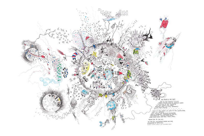 骑了17000公里之后,她用手绘地图讲述了骑行